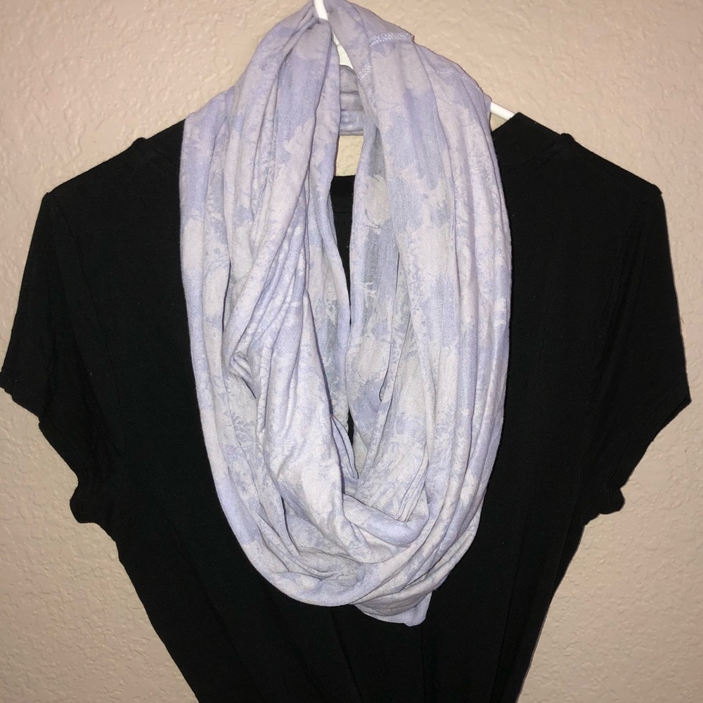 Purple flower print infinity scarf